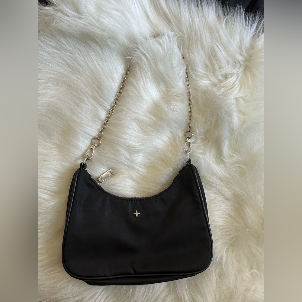Princess Polly Black Crescent Shoulder Bag with Chain Strap